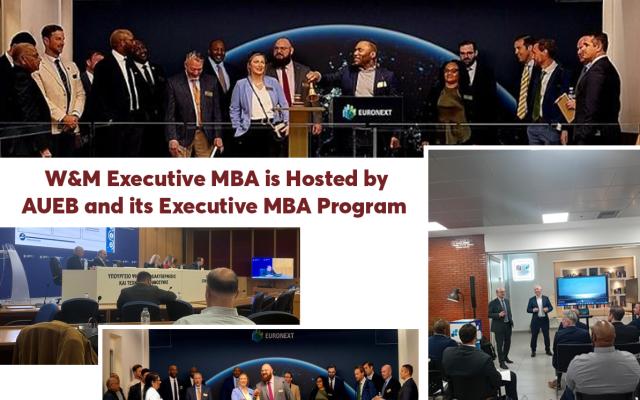 W&M Executive MBA is Hosted by AUEB and its Executive MBA Program