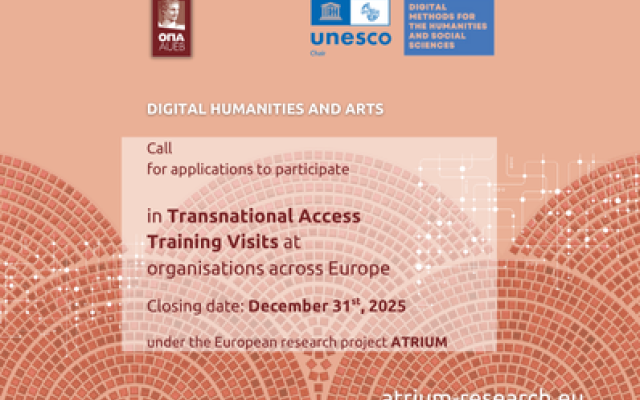 ATRIUM Transnational Access (TNA): Χρηματοδοτούμενες επισκέψεις σε ερευνητικά ιδρύματα στον τομέα των Ψηφιακών Ανθρωπιστικών Επιστημών