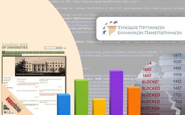 Ανακοίνωση Συνόδου Πρυτάνεων: Απάντηση σε δημοσιεύματα περί δήθεν αποκλεισμού έντεκα ελληνικών δημόσιων Πανεπιστημίων από την κατάταξη Webometrics Ιουλίου 2026